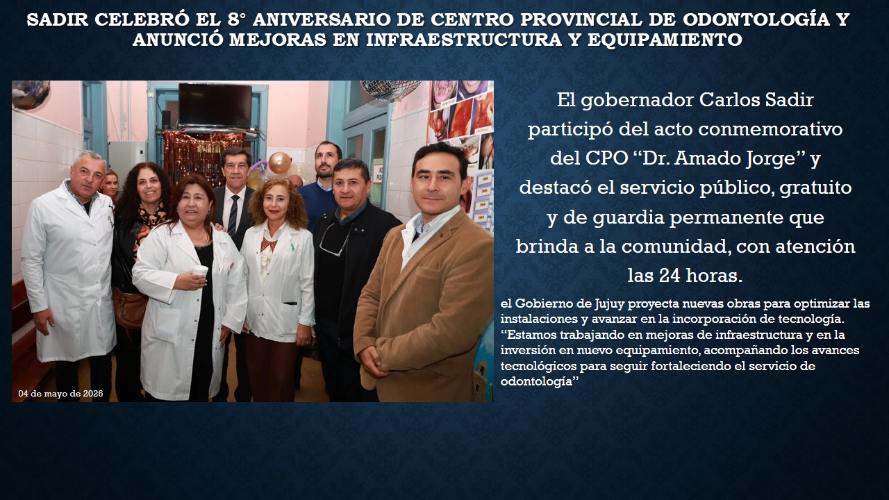 Sadir celebró el 8° aniversario de Centro Provincial de Odontología