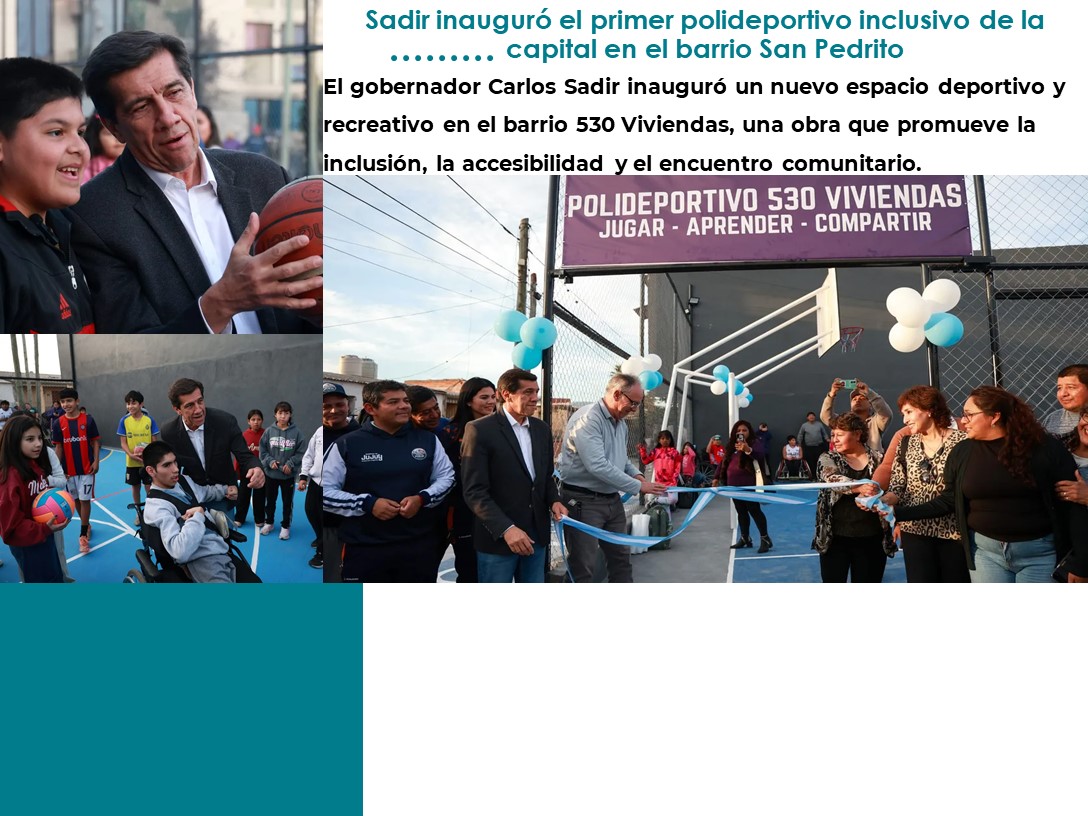 Sadir inauguró el primer polideportivo inclusivo de la capital en el barrio San Pedrito