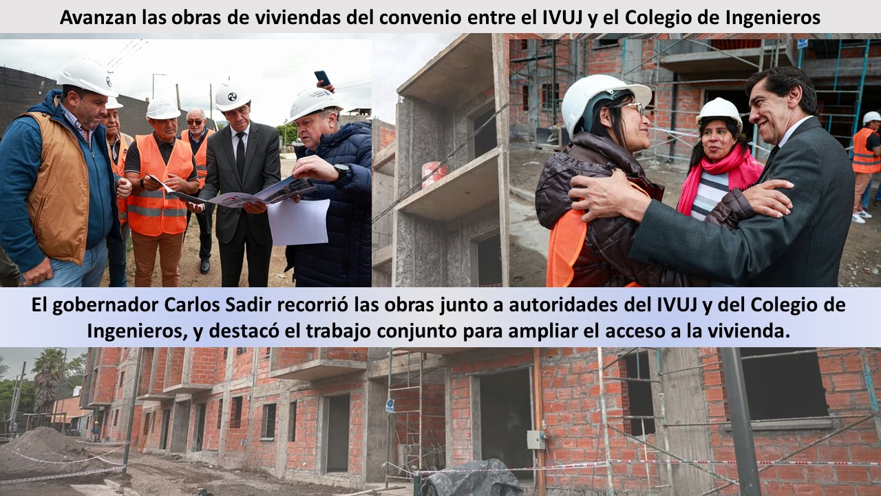 Solución habitacional. Avanzan las obras de viviendas del convenio entre el IVUJ y el Colegio de Ingenieros