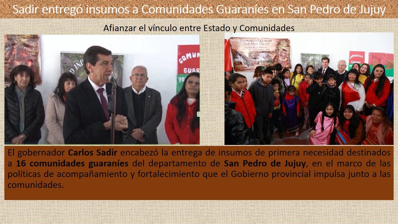 Trabajo en conjunto. Sadir entregó insumos a comunidades guaraníes en San Pedro de Jujuy