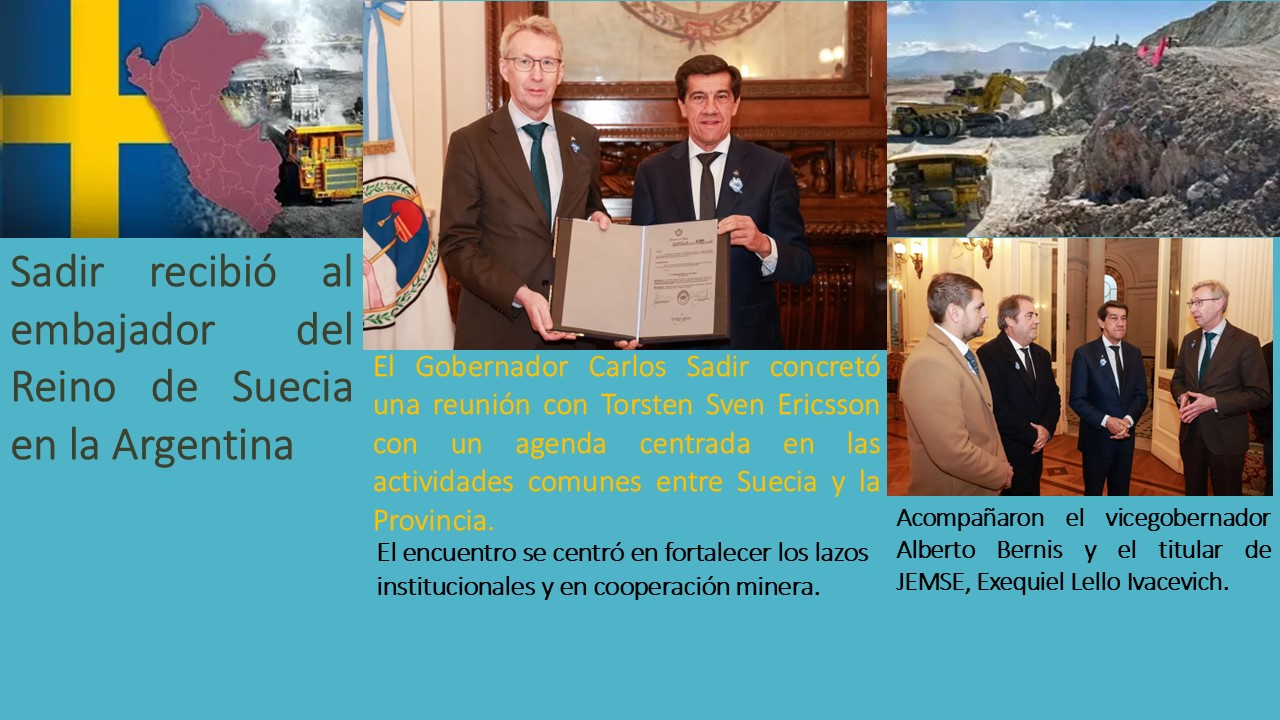 Visita diplómatica . Sadir recibió al embajador del Reino de Suecia en la Argentina